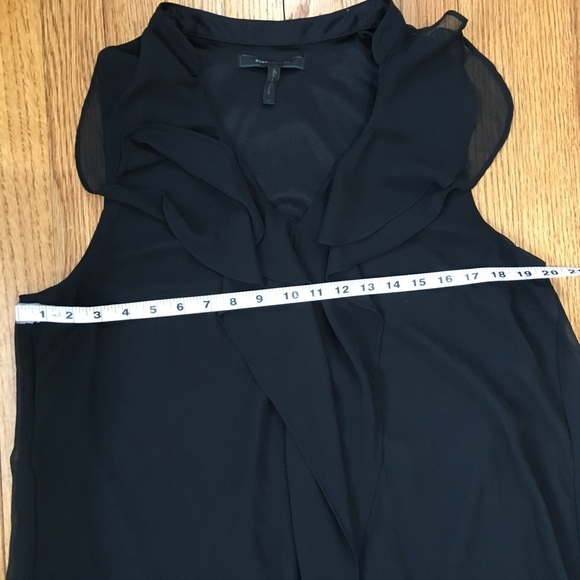 BCBG MAXAZRIA Ashley Ruffle Front V-neck sleeveless Chiffon Pull On Mini Dress - Picture 14 of 16